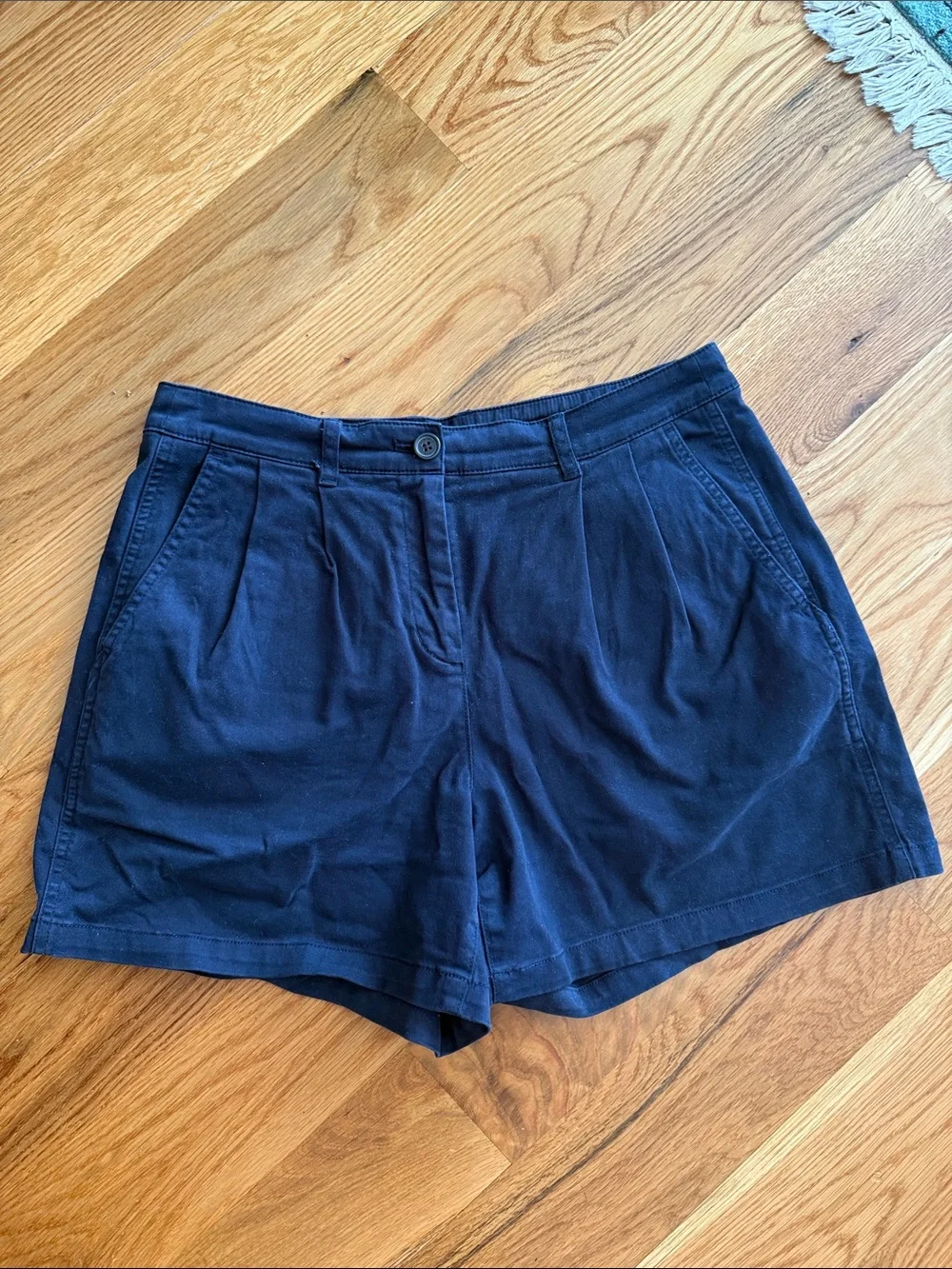J. Crew Navy 5” Pleated Heritage Chino Cotton Shorts